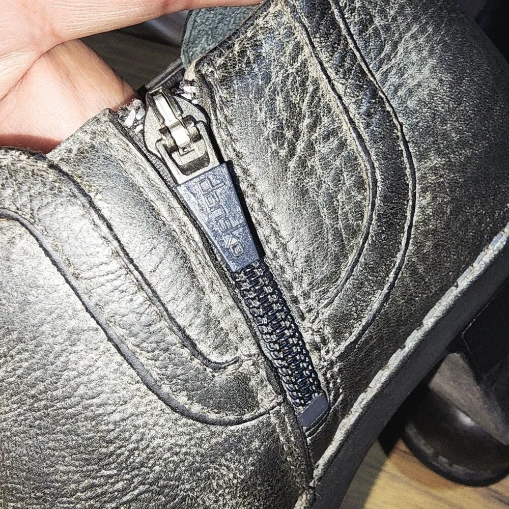 Dansko Harlene Black Leather Women's Clog Booties